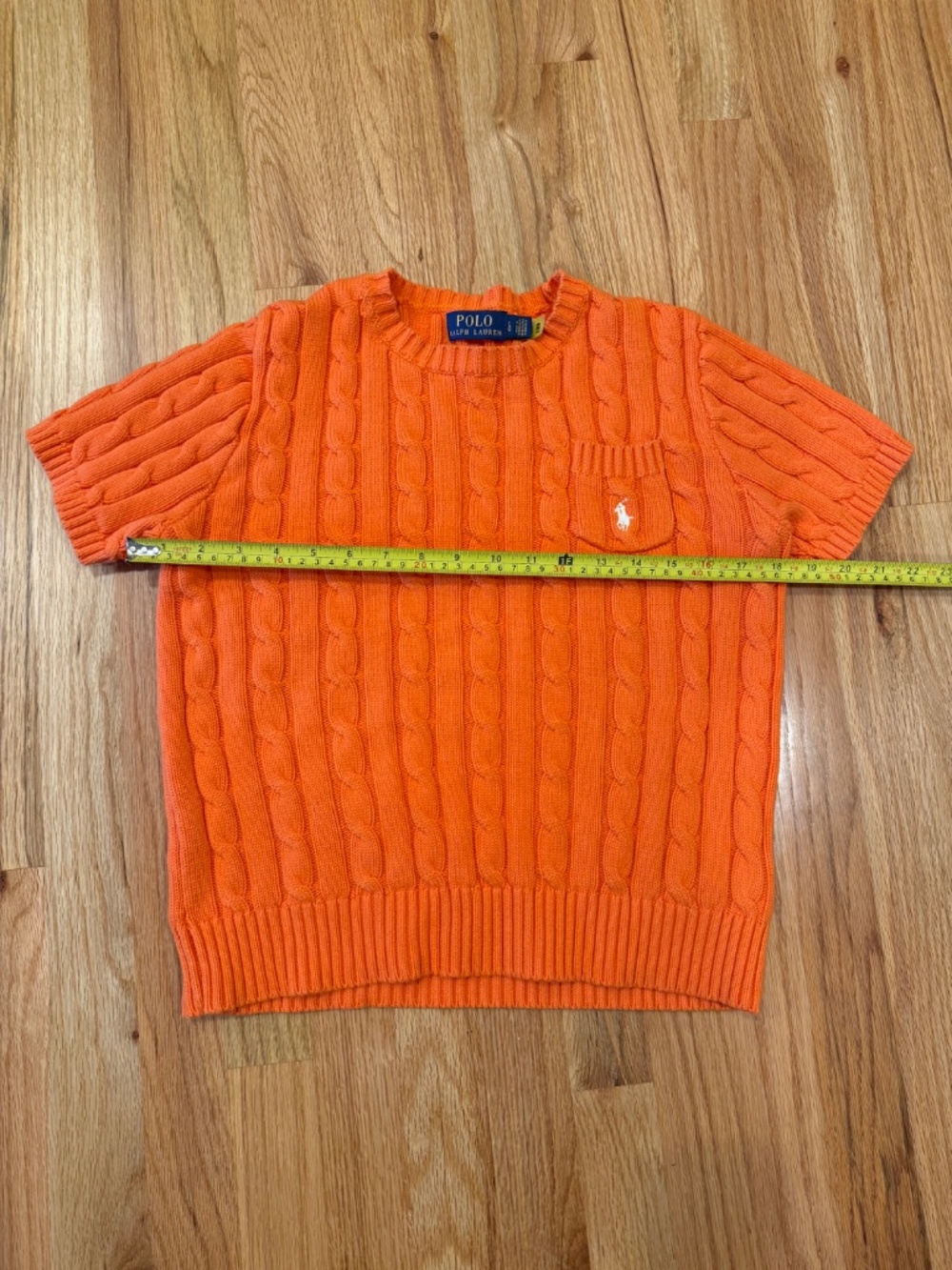 Polo Ralph Lauren cable-knit short-sleeve sweater Size L (Shrunk to Medium) - Picture 3 of 9